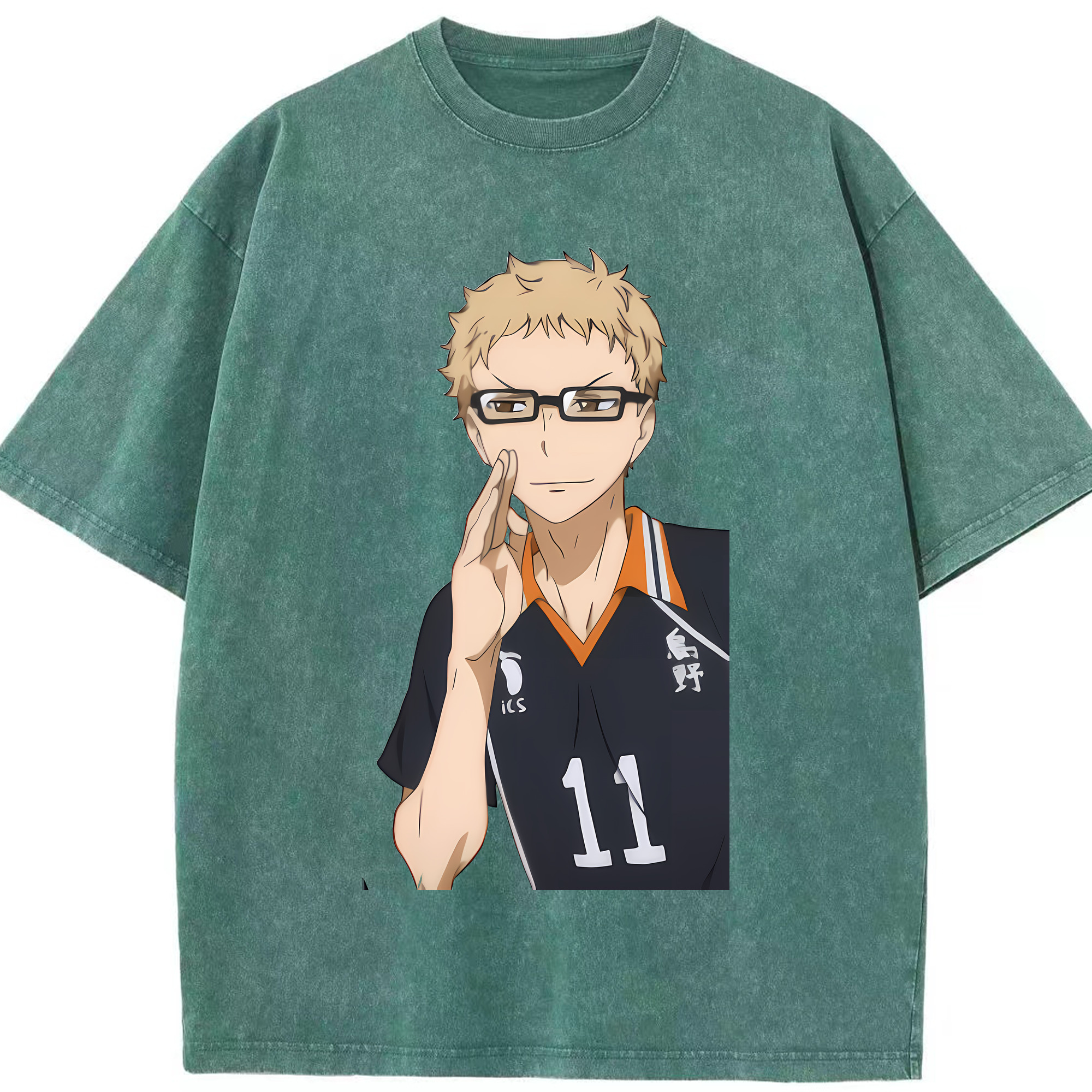 （画像用） ハイキュー!! Haikyu!! 綿100% ヴィンテージ風 半袖Tシャツ（フロントプリント）
